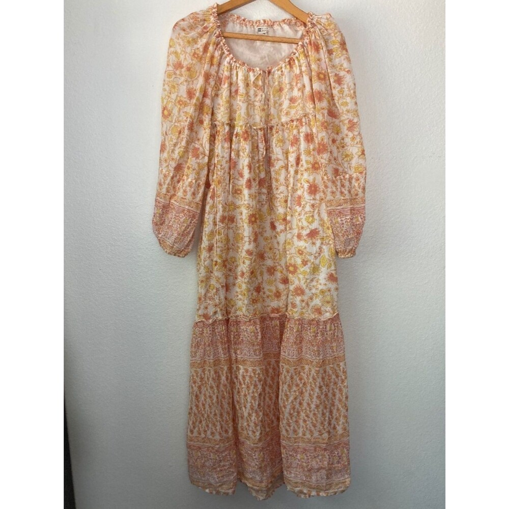 Billabong Stunning Endless Sunset Maxi Dress Sz M Cotton Boho Cottagecore